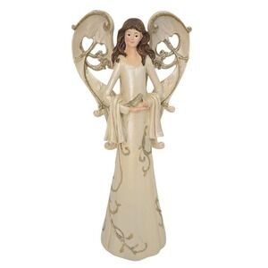 Angel Pearlized Ivory &‎ Gold Glitter Large 13" Tabletop Decor Figurine
